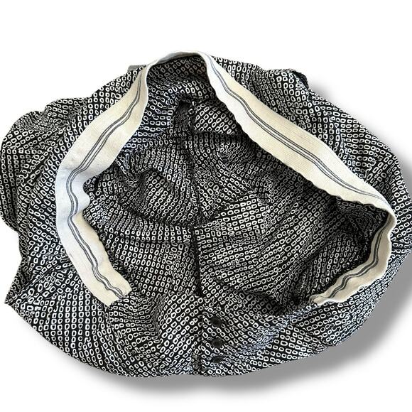 Anthropologie Tiny Pants L Black White Print Cotton Boho Cuffed Cropped - Picture 9 of 12